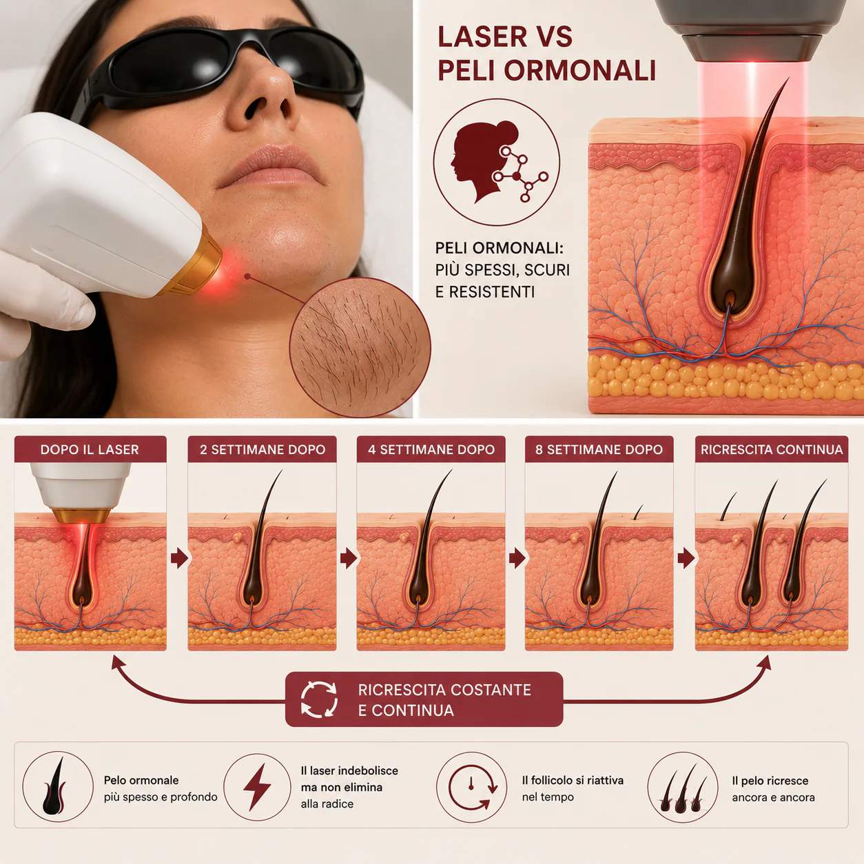 Laser hormonal hair