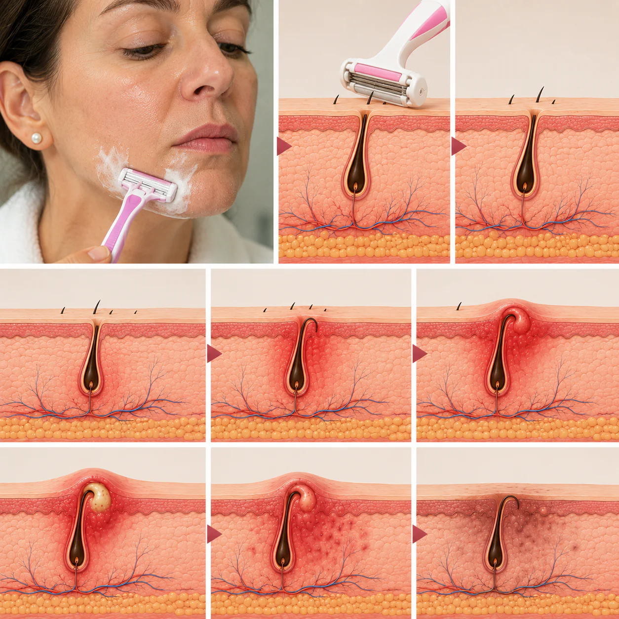 Effects of shaving on the face